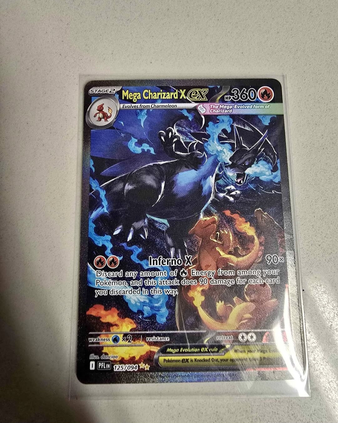 Mega Charizard X Ex 125/094 Phantasmal Flames Secret Illustration Rare